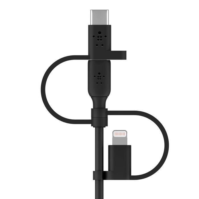 Belkin 8211 BoostCharge 通用電纜 附 USB-CMicro-USB 及 Lightning 接口的 33 呎 USB-A 線纜 CAC001BT1MBK