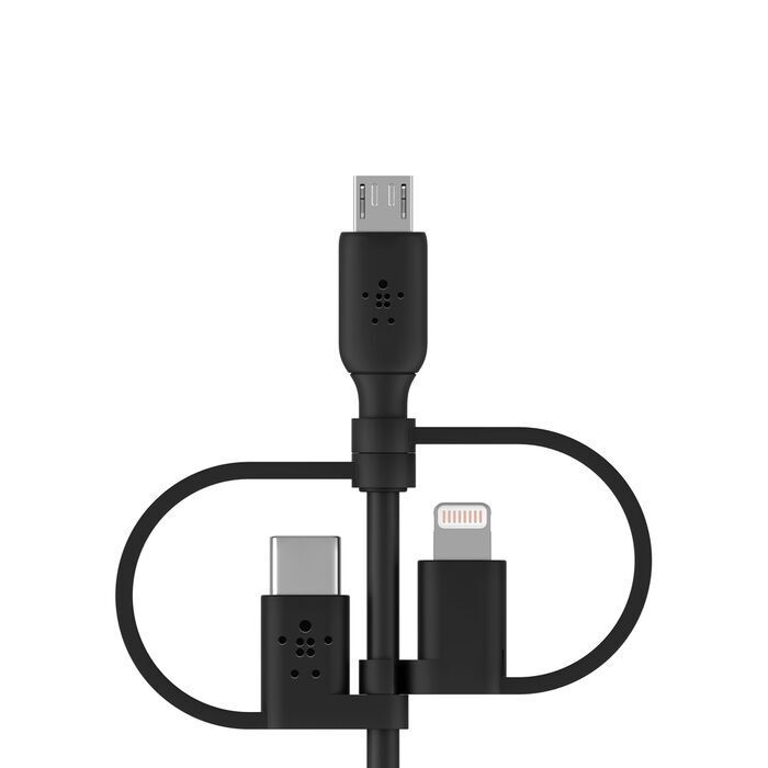 Belkin 8211 BoostCharge 通用電纜 附 USB-CMicro-USB 及 Lightning 接口的 33 呎 USB-A 線纜 CAC001BT1MBK
