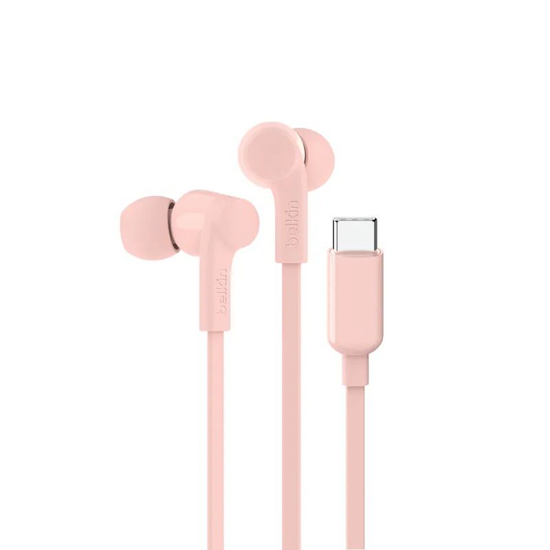 Belkin 8211 SoundForm 入耳式有線耳機配備 USB-C 接頭 8211 粉紅色  10 毫米驅動器  內置麥克風  IPX5 級防汗防濺  G3H0002FQPKV2
