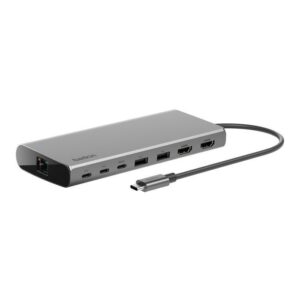 Belkin Connect 通用 USB-C 8 合 1 雙 4K 顯示集線器  4K 60Hz  USB-C  USB-A  1Gbps  INC015btSGY-CZ