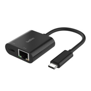 Belkin Connect USB-C 至乙太網路 1000 Mbps  充電轉接器 100W  INC019BTBK