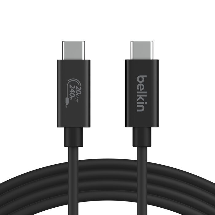 Belkin 8211 Connect USB4 20Gbps高速數據傳輸充電線 240W 20Gbps 12m INZ004bt12MBK