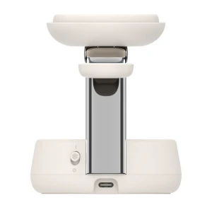 Belkin UltraCharge Pro 3合1磁性充電座 Qi2 25W 沙色 ChillBoost 主動冷卻技術 WIZ040MYSD