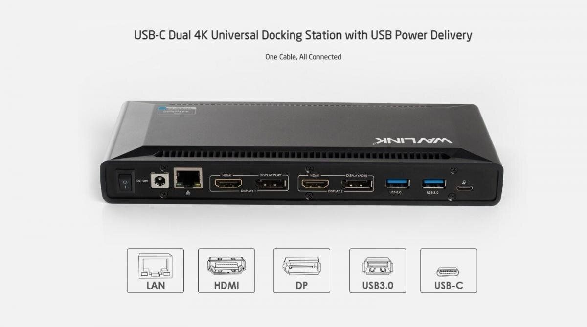 WAVLINK 8211 DisplayLink 多功能擴展器 5KDual 4K USB-C 100W PD HDMIDP 輸出 UG69PD2 Pro