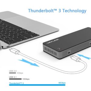 WAVLINK Thunderbolt 3 多功能擴展器 Dual 4K60Hz Display Port 60W PD USB UTD21 Fully Support MAC M5 CPU