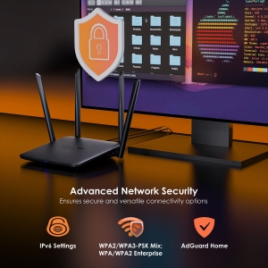 WAVLINK 8211 BE5100 Wifi7 路由器支援 Mesh路由器AP中繼器模式訪客 WiFiQoSIPv6 和進階 VPN WN530BE2