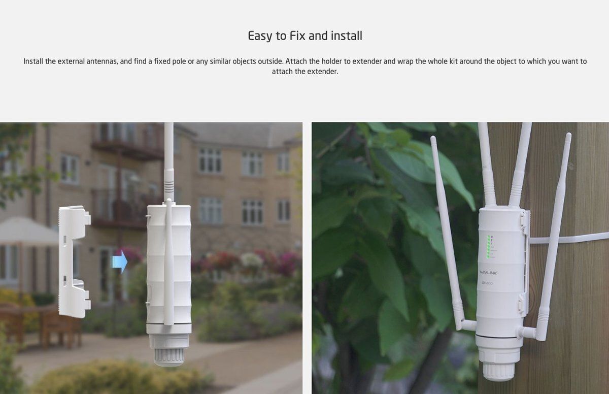 WAVLINK 8211 WING 12ML 4G LTE AC1200 雙頻戶外Outdoor 防水 高功率Easy Mesh 無線路由器 網點 WiFi範圍擴展器 PoE ESD避雷   WN572HE4D