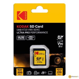 KODAK Kodak UHS-II U3 V90 SDXC 256GB 超高速記憶卡 適合運動相機 數碼相機 專業單反無反相機使用 4K 8K 影片拍攝 Ultra Pro R300MBs