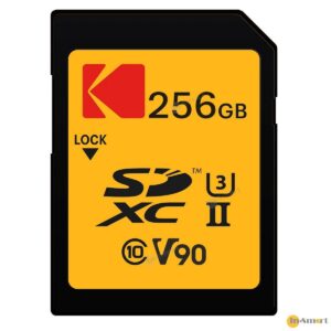 KODAK Kodak UHS-II U3 V90 SDXC 256GB 超高速記憶卡 適合運動相機 數碼相機 專業單反無反相機使用 4K 8K 影片拍攝 Ultra Pro R300MBs
