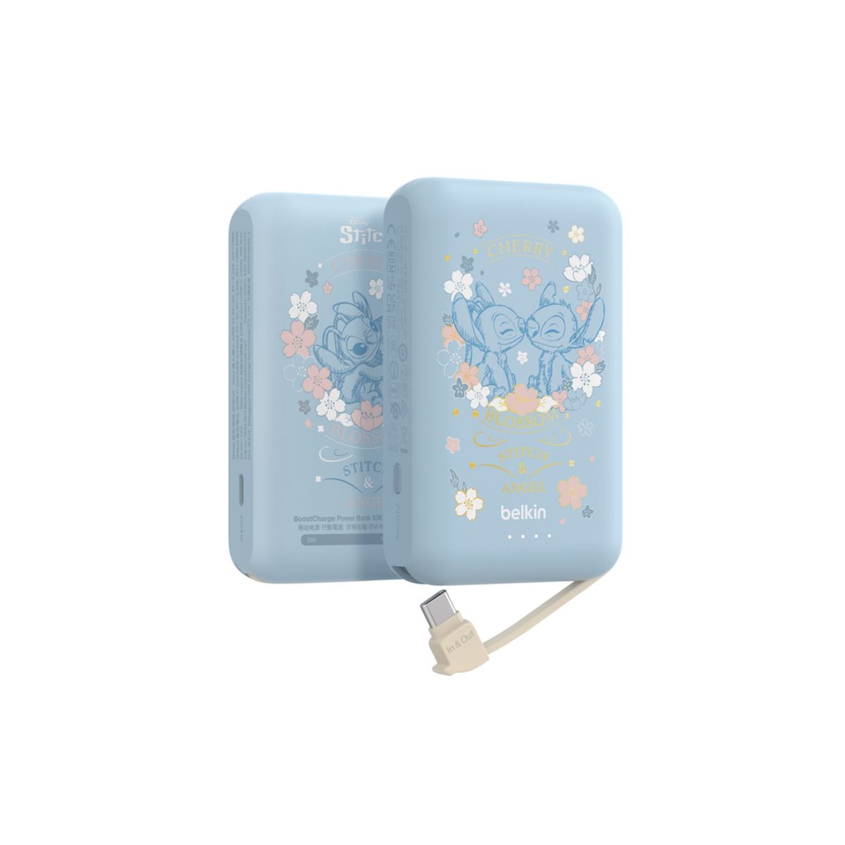 Belkin 8211 BoostCharge 便攜式行動電源 10K 內置 USB-C 充電線 迪士尼系列 8211 史迪仔 Stitch