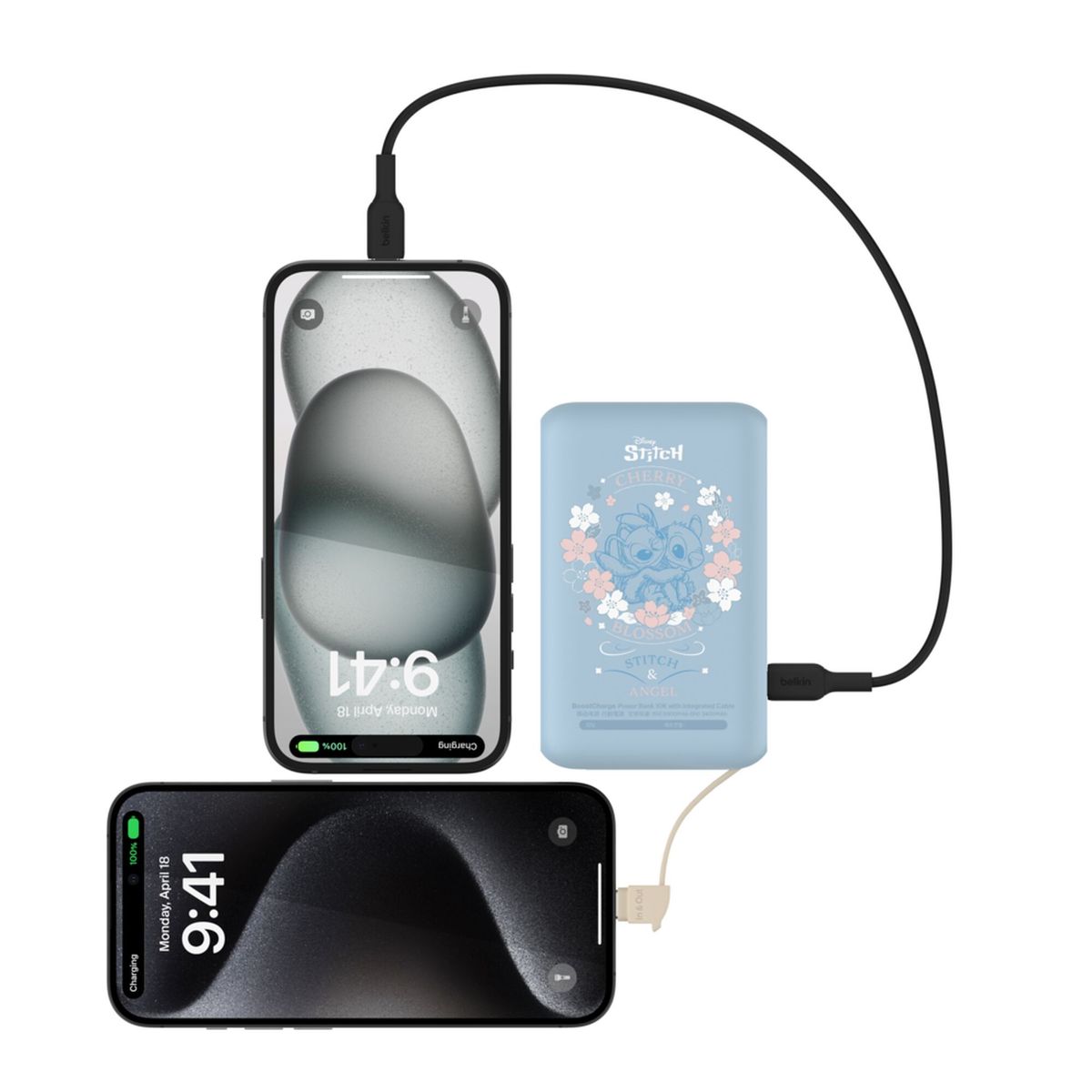Belkin 8211 BoostCharge 便攜式行動電源 10K 內置 USB-C 充電線 迪士尼系列 8211 史迪仔 Stitch