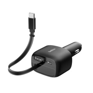 Belkin BoostCharge 伸縮型車用充電器 75W 伸縮型車用充電器 75W 可伸縮的 75 厘米連接線