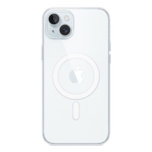 Apple 原裝 iPhone 15 Plus MagSafe 透明保護殼 纖薄輕巧易於緊握手中 抗刮塗層 糅合剔透的聚碳酸酯和柔韌物料 不易隨時日變黃