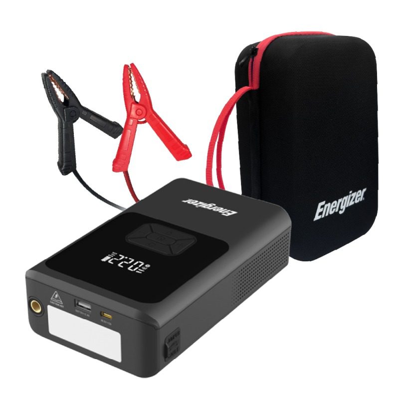Energizer - 四合一 多功能專業過江龍救車電源 + 電動打氣 + 2W LED 照明 + 10000mAh 行動電源 JE10000JP; 6000cc 以下汽油車; 3000cc 以下柴油車; 新型智慧跳線