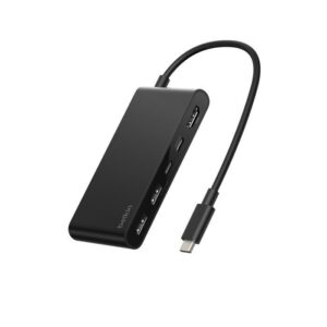 Belkin 8211 Connect 5 埠 USB-C Hub 擴充埠 雙 USB-C  2 USB-A  HDMI 4K60Hz 100W PD 供電 20cm 連接線 香港行貨  AVC022fqBK
