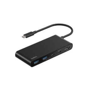 Belkin 8211 Connect 7 埠 USB-C Hub 擴充埠 雙 USB-C  2 USB-A  HDMI 4K  SDmicroSD 讀卡器 100W PD 供電 香港行貨  AVC023fqBK