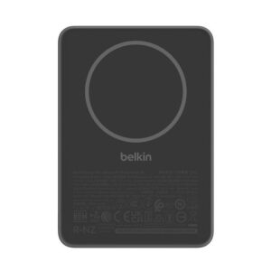 Belkin 8211 BoostCharge 纖薄磁吸無線充電行動電源 5K 黑色  5000mAh 75W MagSafe 兼容 雙裝置充電 超薄輕巧 TSA 認證 香港行貨  BPD010FQBK