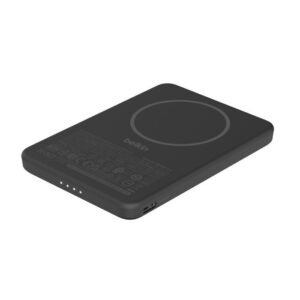 Belkin 8211 BoostCharge 纖薄磁吸無線充電行動電源 5K 黑色  5000mAh 75W MagSafe 兼容 雙裝置充電 超薄輕巧 TSA 認證 香港行貨  BPD010FQBK