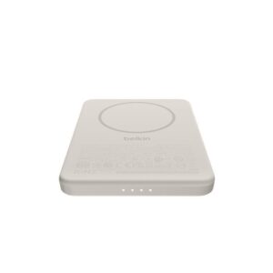 Belkin 8211 BoostCharge 纖薄磁吸無線充電行動電源 5K 沙色  5000mAh 75W MagSafe 兼容 雙裝置充電 超薄輕巧 TSA 認證 香港行貨  BPD010FQSA