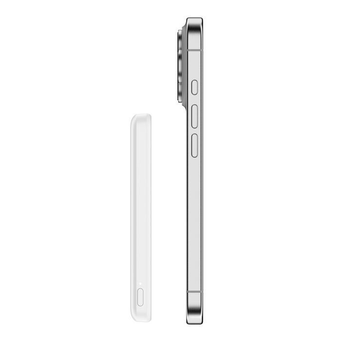 Belkin 8211 BoostCharge 纖薄磁吸無線充電行動電源 5K 白色 5000mAh 75W MagSafe 兼容 雙裝置充電 超薄輕巧 TSA 認證 香港行貨 BPD010FQWH