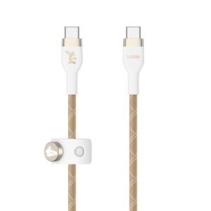 Belkin 8211 BoostCharge Pro Flex 迪士尼 香檳金色 USB-C 至 USB-C 編織快充線 2米 60W PD 矽膠防纏繞 30倍耐用  CAB011QC2MWG-DY