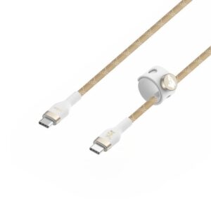 Belkin 8211 BoostCharge Pro Flex 迪士尼 香檳金色 USB-C 至 USB-C 編織快充線 2米 60W PD 矽膠防纏繞 30倍耐用  CAB011QC2MWG-DY