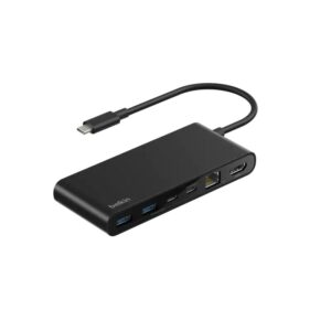 Belkin 8211 Connect 8 埠 USB-C Hub 擴充埠 25Gb  HDMI 4K  100W PD  雙 USB-C  雙 USB-A  SDmicroSD 讀卡器 INC024fqBK