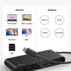 Belkin 8211 Connect 8 埠 USB-C Hub 擴充埠 25Gb  HDMI 4K  100W PD  雙 USB-C  雙 USB-A  SDmicroSD 讀卡器 INC024fqBK