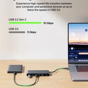 Belkin 8211 Connect 8 埠 USB-C Hub 擴充埠 25Gb  HDMI 4K  100W PD  雙 USB-C  雙 USB-A  SDmicroSD 讀卡器 INC024fqBK