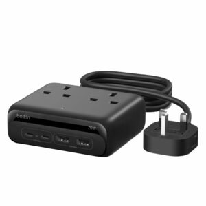 Belkin 8211 70W GaN 6 合 1 充電站 2 AC 插座  2 USB-C  2 USB-A 桌面充電器 15米電源線 香港行貨  SRZ001MY15M