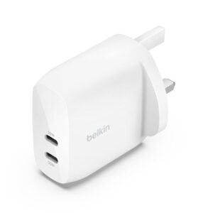 Belkin 8211 BoostCharge Pro 60W 雙 USB-C PD 31 快充充電器 PPS 技術 雙埠各 30W iPhone 1516 Samsung 快速充電 香港行貨  WCB010MYWH