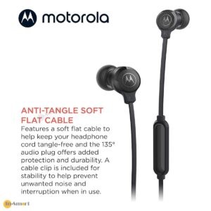 Motorola 8211 Earbuds 3-S 入耳式 35mm 有線耳機 帶咪 堅固結構持久耐用 防纏繞電纜材質 94mm 大驅動單體 超強深沉重低音 135 耐用音訊插頭 附3種尺寸耳塞