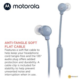 Motorola 8211 Earbuds 3-S 入耳式 35mm 有線耳機 帶咪 堅固結構持久耐用 防纏繞電纜材質 94mm 大驅動單體 超強深沉重低音 135 耐用音訊插頭 附3種尺寸耳塞