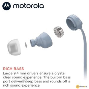 Motorola 8211 Earbuds 3-S 入耳式 35mm 有線耳機 帶咪 堅固結構持久耐用 防纏繞電纜材質 94mm 大驅動單體 超強深沉重低音 135 耐用音訊插頭 附3種尺寸耳塞
