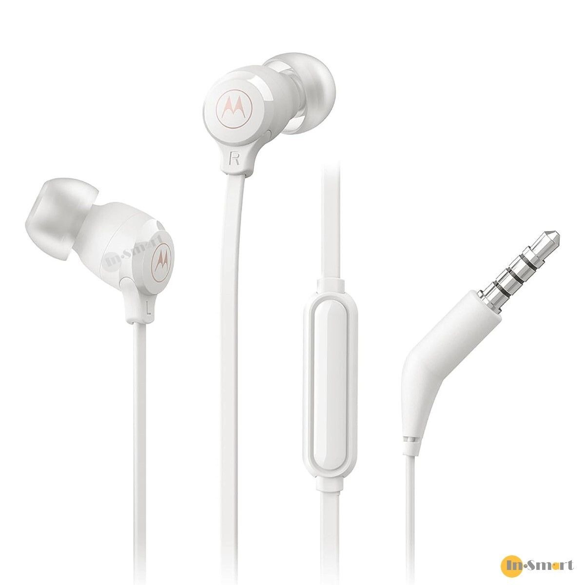 Motorola 8211 Earbuds 3-S 入耳式 35mm 有線耳機 帶咪 堅固結構持久耐用 防纏繞電纜材質 94mm 大驅動單體 超強深沉重低音 135 耐用音訊插頭 附3種尺寸耳塞