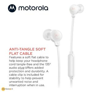 Motorola 8211 Earbuds 3-S 入耳式 35mm 有線耳機 帶咪 堅固結構持久耐用 防纏繞電纜材質 94mm 大驅動單體 超強深沉重低音 135 耐用音訊插頭 附3種尺寸耳塞