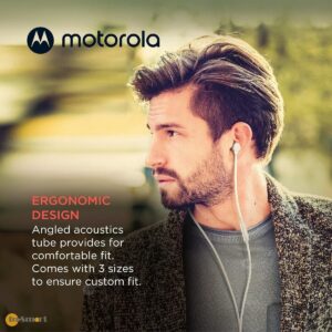 Motorola 8211 Earbuds 3-S 入耳式 35mm 有線耳機 帶咪 堅固結構持久耐用 防纏繞電纜材質 94mm 大驅動單體 超強深沉重低音 135 耐用音訊插頭 附3種尺寸耳塞