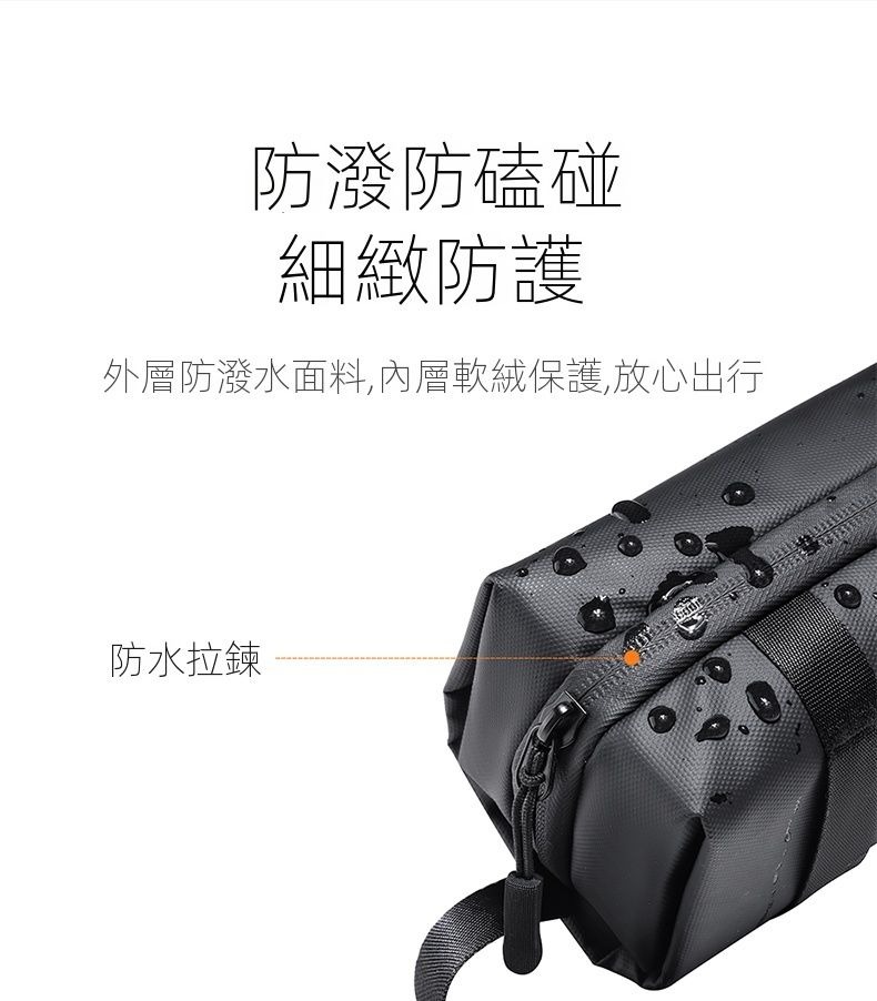 ULANZI PK04 運動攝影機收納包 8211 黑色  防潑水布料  內建隔層分區  防潑水面料與軟絨內襯  防水拉鏈設計  重量約153g