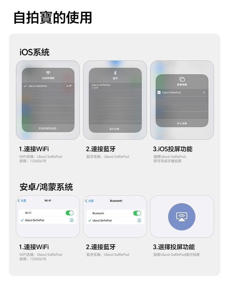 ULANZI 8211 優籃子 VM02 無線磁吸自拍屏 8211 白色  20吋TFT螢幕  WiFi投屏  旋鈕變焦  MagSafe一吸即拍 55051001-I002