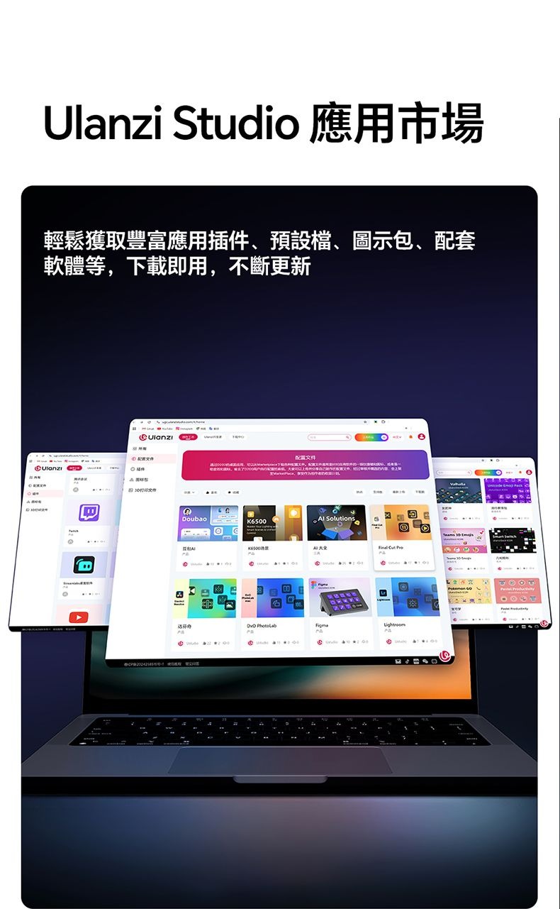 ULANZI 8211 優籃子 D200X 旋鈕款鍵盤 8合1全能擴展塢 可視化LCD按鍵  高精度編碼器旋鈕 支援 Final Cut Pro  達芬奇  Premiere Pro  55198001-A045