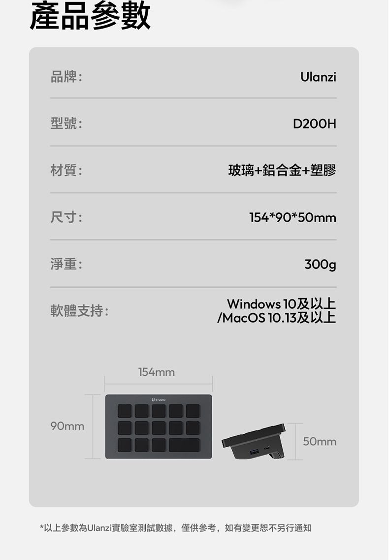 ULANZI 8211 優籃子 D200X 旋鈕款鍵盤 8合1全能擴展塢 可視化LCD按鍵 高精度編碼器旋鈕 支援 Final Cut Pro 達芬奇 Premiere Pro 55198001-A045