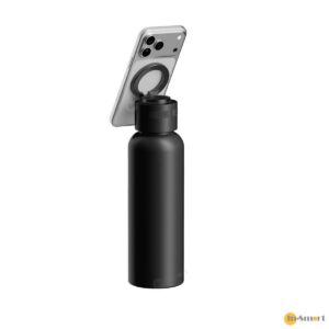 MOMAX 8211 黑色 1-Vibe Bottle 3合1 磁吸手機支架 頂級保溫瓶 無線藍牙喇叭高保真音效低延遲性 TWS 無線立體聲串聯一貼即合磁吸手機支架SUS316L 不鏽鋼雙層真空保溫 BS13