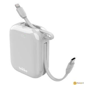 tekko 8211 Nano CL10 灰色 半固態電池 SSB 10000mAh 迷你行動電源 CCC QR 二維碼 自帶線 USB-C  Lightning V-0 防火材質 低溫快充 數字顯示 PD30