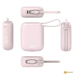 tekko 8211 Nano CL10 粉紅色 半固態電池 SSB 10000mAh 迷你行動電源 CCC QR 二維碼 自帶線 USB-C  Lightning V-0 防火材質 低溫快充 數字顯示 PD30