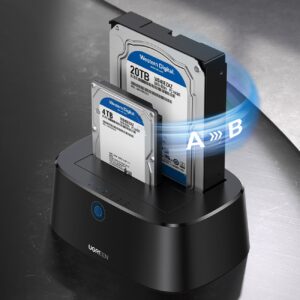 Ugreen 8211 雙槽 USB 30 SATA 底座 2535 HDDSSD 外接硬碟外殼 支持無需電腦的硬碟複製器  CM198 50857