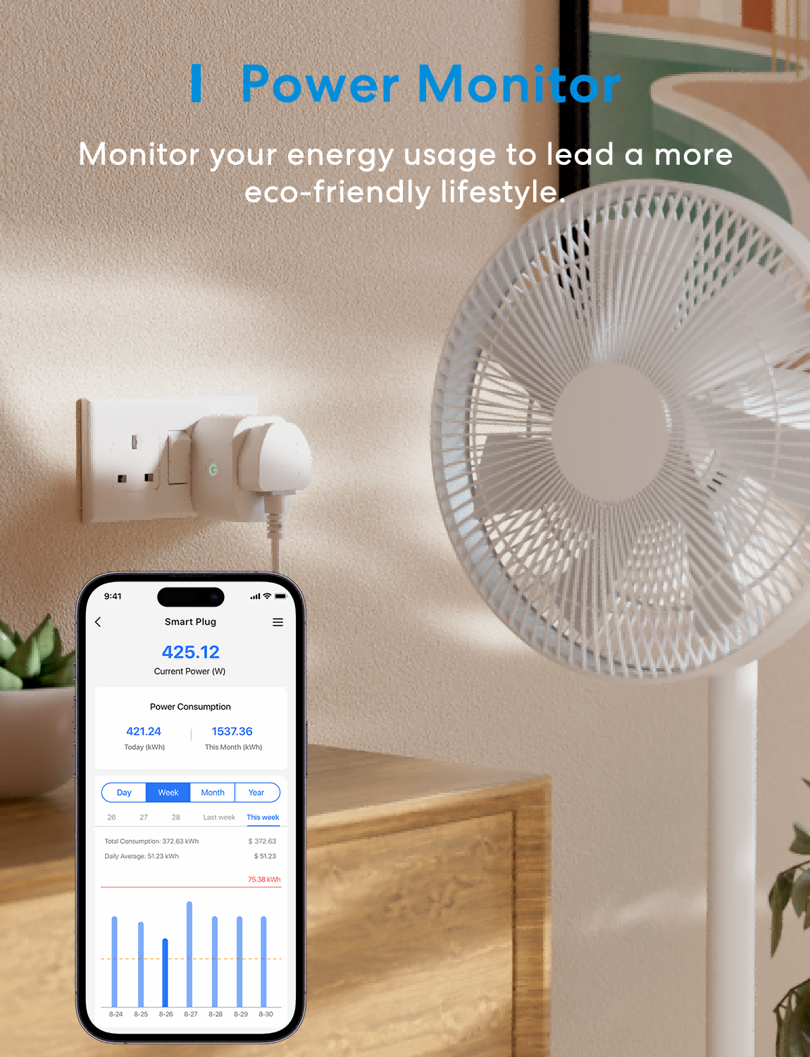 Meross 8211 MSS315 Matter 智能插座 Mini 英規 支援 Apple Home  Alexa  Google  SmartThings 電量監測 跨平台分控 香港行貨