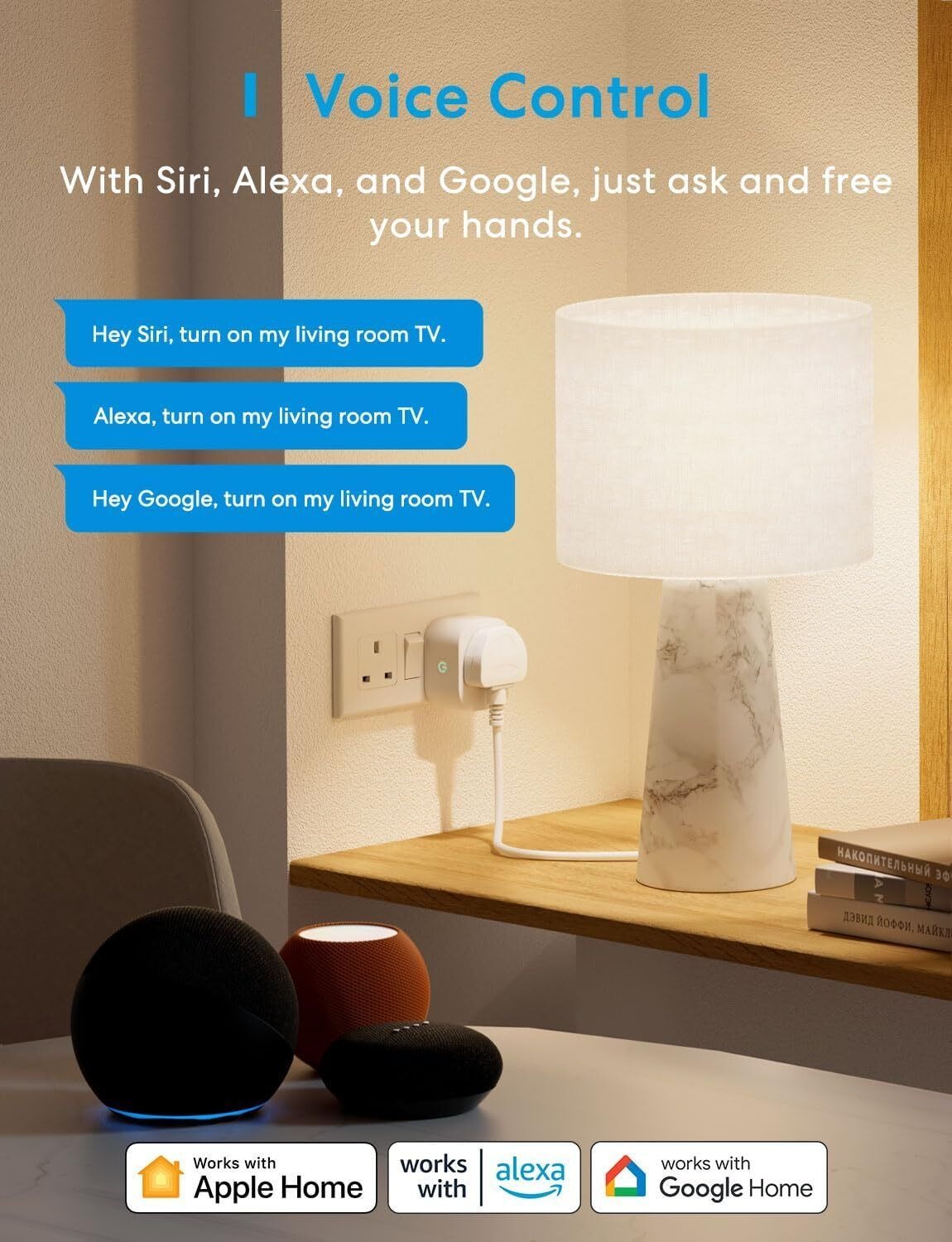 Meross 8211 MSS315 Matter 智能插座 Mini 英規 支援 Apple Home  Alexa  Google  SmartThings 電量監測 跨平台分控 香港行貨