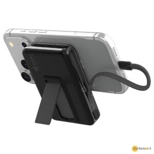tekko 8211 Ultra MU10 黑色 半固態電池 SSB 10000mAh Qi22 無線快充磁吸行動電源 CCC QR二維碼 自帶線 USB-C Lightning 數字顯示 PD 35W 支架