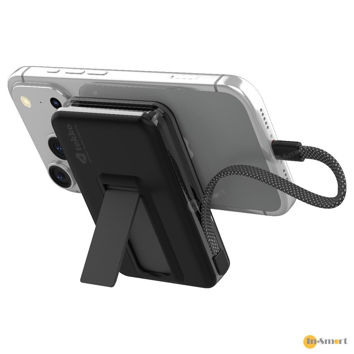 tekko 8211 Ultra MU10 黑色 半固態電池 SSB 10000mAh Qi22 無線快充磁吸行動電源 CCC QR二維碼 自帶線 USB-C Lightning 數字顯示 PD 35W 支架