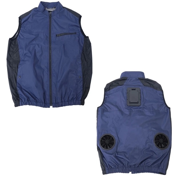 THANKO 8211 Cooling Vest 2026 極冷冷藏服 背心 8211 帕爾帖半導體制冷 -19C 雙風扇 戶外工作工地外送降溫 首批送20000mAh電源 海軍藍色 Free Size
